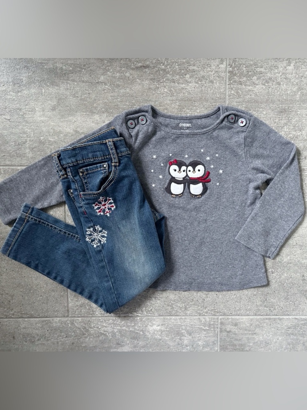 Gymboree Vintage Penguin Chalet Two Piece Outfit Size 3/4